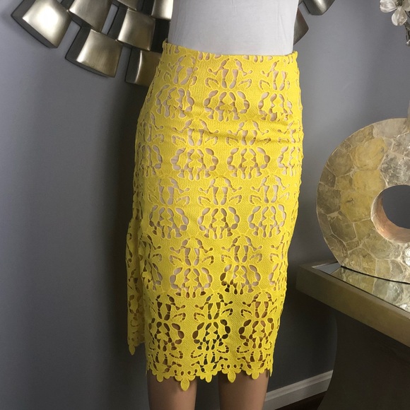 Banana Republic Yellow Lace Skirt - Picture 3 of 8